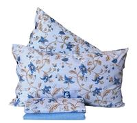 L'Emporio Casa Set Completo Lenzuola Linea Floreale - Pois Matrimoniale Puro Cotone 100% (Gisella Blu)