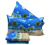 L'Emporio Casa Set Lenzuola Completo di Cotone 100% Italiano Tramonto Coralli Stelle Luna Pesci Varie Misure (Zanzibar, Matrimoniale)