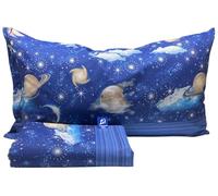 L'Emporio Casa Set Lenzuola Completo di Cotone 100% Italiano Tramonto Coralli Stelle Luna Pesci Varie Misure (Pianeti, Piazza e Mezzo)