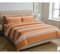 L'Emporio Casa Set Lenzuola Completo Mano Percalle di Cotone 100% Italiano Matrimoniale tessuto con effetto setato (Eter Arancio)