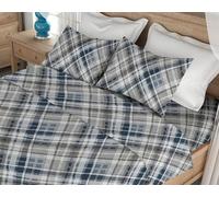 L'Emporio Casa Set Lenzuola Flanella Letto Matrimoniale 100% Caldo Cotone sopra 240x290 + sotto Angoli 160 a180x195 a 200 + 2 Federe 50x80 (Variante 6)