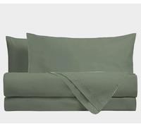 L'Emporio Casa Set Lenzuola Flanella Letto Matrimoniale 100% Caldo Cotone sopra 240x290 + sotto Angoli 160 a180x195 a 200 + 2 Federe 50x80 (Verdone)
