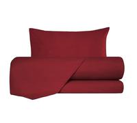 L'Emporio Casa Set Lenzuola Flanella Letto Matrimoniale 100% Caldo Cotone sopra 240x290 + sotto Angoli 160 a180x195 a 200 + 2 Federe 50x80 (Rosso Cardinale)
