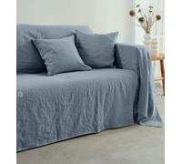 L'EMPORIO CASA Telo Copridivano Copripoltrona Tela Grossa Robusta Cotone in Panama 160X260-260x280-360x280 Misure Maxi Lenzuolo Copritutto Cotone Granfoulard (BLUE, 360X280)