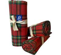 L'Emporio Casa Telo Copriletto Copridivano Arredo Tartan Scozzese Tela Robusta Grossa in Cotone di Panama Lenzuolo Copritutto Cotone Made Italy (160X280)