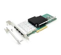 Lemspum Scheda di rete PCI-E da 10 Gb X710DA4 Quad SFP+ LC Port Ethernet LAN Adapter Server compatibile con Intel X710-DA4 PCIE 3.0 x8,x16 Scheda di rete con staffa a basso profilo