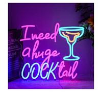 LEMST Luci al Neon Da Parete I Need A Huge Cocktail Insegna Al Neon USB Dimmerabile Luci LED Per Business Bar Taverna Bistro Negozio Ristorante Decor 12.5x14.2inch
