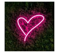 LEMST Luci al Neon Da Parete Insegna Al Neon A Forma Di Cuore Proposta Di Matrimonio Amore Romantico Luce Dimmerabile Per Coppia Confessione Fidanzamento(Rosa,35cm)