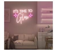 LEMST Luci al Neon Da Parete Insegna Al Neon It's Time To Glow, Per Parrucchiere, Decorazione Per Centro Estetico, Da Parete Per Attività Commerciali, 45cm(C)