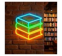 LEMST Luci al Neon Da Parete Insegna Al Neon Per Libri Con Oscuramento USB Per Biblioteche, Librerie, Studi, Uffici Domestici, Decorazione Da Parete 38cm