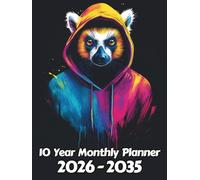 Lemur 10 Year Monthly Planner: Large 120 Month Sunday to Saturday Calendar | Gift For People Who Love Tropical Rainforest Animals, Wildlife Lovers | ... and Busy Individuals | 8.5 x 11 Inches | v3