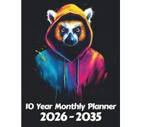 Lemur 10 Year Monthly Planner: Large 120 Month Sunday to Saturday Calendar | Gift For People Who Love Tropical Rainforest Animals, Wildlife Lovers | ... and Busy Individuals | 8.5 x 11 Inches | v3