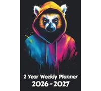 Lemur 2 Year Weekly Planner: 104 Week Sunday to Saturday Calendar | Gift For People Who Love Tropical Rainforest Animals, Wildlife Lovers | Ideal for ... and Busy Individuals | 6 x 9 Inches | v1