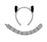 Lemur Costume Set - Plush Iron Polyester Headband 14 x 14 cm with 43 cm