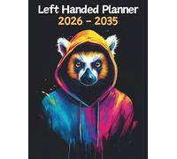 Lemur Left Handed Planner: 10 Year Monthly | Large 120 Month Calendar | Gift For People Who Love Tropical Rainforest Animals, Wildlife Lovers | Ideal ... and Busy Individuals | 8.5 x 11 Inches | v1
