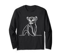 Lemur Prosimian Line Art Primate Art Zoologo Maglia a Manica