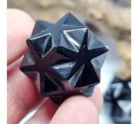 Lemurian 20 Punti Merkaba Grande Protezione Stella Ossidiana Cristallo...