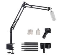 Lemxadd Asta Microfono Scrivania, Braccio microfono per Blue Yeti HyperX QuadCast SoloCast Elgato Wave Q2U Fifine K669B, Supporto Microfono da Tavolo con Adattatore da 5/8" 1/4"
