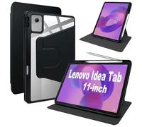 Lemxiee Cover per Lenovo Idea Tab 11" Case,Custodia in pelle PU + Acrilico trasparente per supporto rotante & Slot per penna