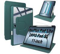 Lemxiee Cover per OnePlus Pad Lite & OPPO Pad SE 11" Case per supporto rotante & Slot per penna Custodia in pelle PU + Acrilico trasparente