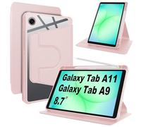 Lemxiee Cover per Samsung Galaxy Tab A11 & A9 8.7" Case per supporto rotante & Slot per penna Custodia in pelle PU + Acrilico trasparente