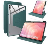 Lemxiee Cover per Samsung Galaxy Tab S11 Ultra 14.6" Case Custodia in pelle PU + Acrilico trasparente per supporto rotante & Slot per penna