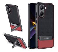 Lemxiee Custodia per Xiaomi POCO X7 Pro Cover Staffa pieghevole & Anti-impronta & Anti-caduta Custodia in silipere flessibile + PU pelle per Xiaomi POCO X7 Pro Case