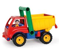 LENA 04150 - Camion ribaltabile attivo, veicolo da cantiere ca. 27 cm, robusto con maniglia e personaggio mobile, veicolo giocattolo per bambini dai 2 anni