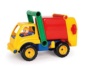 Lena 04356 - Autocarro Aktive, ca. 30 cm, con Contenitore chiudibile, 1 bidone della Spazzatura e Figura Mobile, Set di Veicoli da Gioco per Bambini a Partire dai 2 Anni