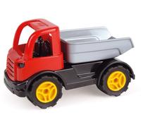 Lena 1260 Workies 12 cm, veicolo giocattolo in plastica ABS, ribaltabile con fondo di carico, pneumatici in gomma e assi in acciaio zincato, camion ribaltabile per bambini dai 18 mesi in su, colore: rosso