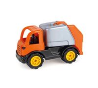Lena 1264 Workies camion della spazzatura 14 cm, veicolo giocattolo in plastica ABS, camion della spazzatura con vano di carico inclinabile, pneumatici in gomma e assi in acciaio zincato, per bambini