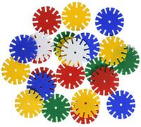 LENA 35890 - Secchiello Rondi 25 con Costruzioni, 55 Pezzi con Diametro di ca. 4,5 cm