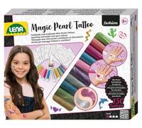 Lena 42442 - Set di Tatuaggi con Perle magiche alla Moda, Set Fai da Te per Lo Styling con Mini Perle in 10 Colori, per 150 Tatuaggi, 200 Stencil, Magic Pearls, Gioielli per Il Corpo Lavabili per