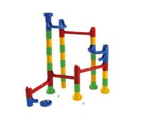 Lena 65289 Cascade - Pista Curva da assemblare, con 32 Elementi ferroviari, 2 Curve e 10 mattonelle in Vetro, per Bambini dai 3 Anni in su, Multicolore