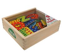 Lena 65823 - Lettere magnetiche in Legno, 37 Pezzi