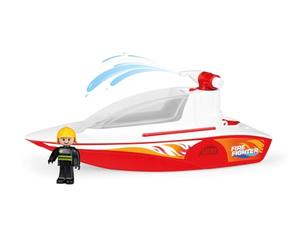 LENA - BOAZZ barca antincendio 36 cm, barca giocattolo da interno ed esterno, bambini a partire dai 2 anni, con serbatoio dell'acqua e funzione spray