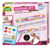 Lena Braccialetti a Scatto Diamond Art, Tre Braccialetti a Scatto con incantevoli Motivi di unicorni, per Bambini dai 6 Anni in su