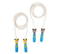 LENA Corda per saltare per bambini con manici per animali - Corda per saltare con manici in plastica colorati a forma di animale, lunghezza corda 2,25 m, disponibile in 2 posizioni, per movimento e