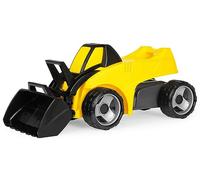 Lena® GIGA Trucks 02145 - Caricatore a pala Pro X, robusto con seduta grande, assi in acciaio e pala con manici ergonomici, adatto per bambini dai 3 anni in su