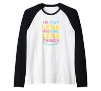 Lena Here Doing Lena Cose Divertente Nome Lena Maglia con Maniche Raglan