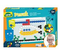 LENA - Mosaico Collegare Gioco Impostare Insieme a 120 Trasparente Tappi per 3+ Anni Bambini, Multicolore
