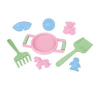 LENA® Set di giochi di sabbia 8 pezzi - colino, pala, rastrello e 5 pirottini - colori assortiti - a partire dai 12 mesi - Confezione a rete con tag - Certificazione TÜV - Made in Europe
