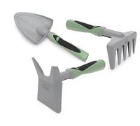 Lena Set di sabbia da giardino, 3 pezzi, giocattolo con pala, rastrello e zappa, attrezzi per bambini con manici gommati, robusto giocattolo di sabbia per interni ed esterni a partire dai 2 anni in su