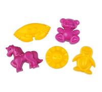 LENA - set di sabbia, set di 5 pezzi con unicorno, orsetto, granchio, pinguino e sole, adatto a partire da 12 mesi, confezionato in rete