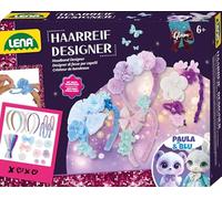 Lena Set fai da te Glam - Cerchietto per capelli per ragazze, set completo con pompon, nastri di raso e fiori, fai da te creativo come regalo per bambini dai 6 anni in su