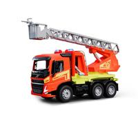 Lena® WORXX Camion dei Pompieri Volvo FMX - Veicolo da 48 cm con spruzzo d’acqua, 3 assi in acciaio, scala girevole fino a 60 cm, da 3 anni, per interno ed esterno, certificato TÜV, Made in Europe