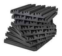 Lenacustica Diffusore Acustico Skyline QRD, Polistirene Espanso EPS, 60x60x7 cm, Set da 2 Pannelli, Bianco/Nero, per Ottimizzazione Acustica Ambientale (NERO)