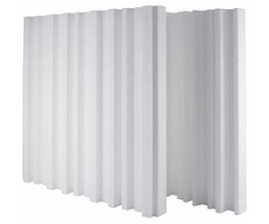 Lenacustica Diffusore Acustico Skyline QRD, Polistirene Espanso EPS, 60x60x7 cm, Set da 2 Pannelli, Bianco/Nero, per Ottimizzazione Acustica Ambientale (BIANCO)