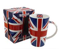 Lenardo - Tazza in porcellana con bandiera inglese "Union Jack", colore: Rosso e Bianco Blu