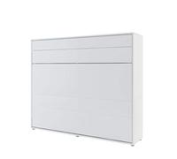 Lenart Bed Concept BC14 - Letto pieghevole orizzontale 160 x 200 cm - Armadio con letto pieghevole integrato - Letto a parete con rete a doghe - Murphy Bed (bianco opaco)